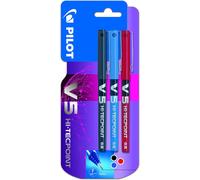 V5 - Liquid Ink Pen (3 Pcs). Black/Blue/Red