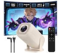 V5 Mini Projecteur Video Android 14 Videoprojecteur,WiFi 6 + BT 5.2,Retroprojecteur 1280 * 720P pour TV Stick/Téléphone/Équipement Audio,Rotation à 180°,Home Cinéma Video Projector