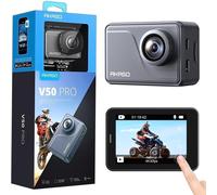 V50 Pro Camera Sport 4K 30Fps 20Mp Wifi-Camera 4K Étanche Ultra Hd Stabilisateur Eis Avec Télécommande Écran Tactile Grand Angle Réglable-Caméra Sport Sous-Marine 40M Et Kit D'Accessoires