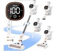 V500 Aspirateur Sans Fil 40Kpa/450W, Aspirateur Balai Sans Fil Avec Chargeur Murale, Écran Led Tactile, Aspirateur Laveur