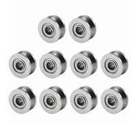 V624ZZ V Groove Ball Bearings 10pcs | 4x13x6mm Linear Motion Bearings | Double Protected Carbon Steel Pulley for CNC / 3D Printers/Rail Systems