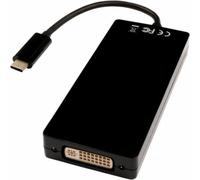 V7 Adaptateur DisplayPort USB-C (m) vers VGA (f), HDMI (f), DVI (f), 1080p, pour PC et Mac, couleur noir