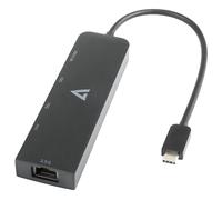 V7 Adaptateur Ethernet 2.5 G USB-C mâle vers USB-A femelle x 2, USB-C femelle x 1, RJ45 femelle x 1 noir