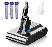 V7 Batterie de Rechange 6,0Ah/6000mAh pour Dyson V7 Animal, Cord-Free, Extra, Fluffy, Mattress, Motorhead, SV11, Trigger+ Pro Car + Boat + 3 filtres