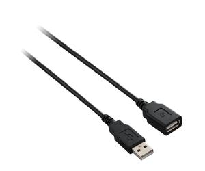 V7 Câble d'extension USB 2.0 A femelle vers USB 2.0 A mâle, noir 1.8m 6ft