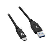 V7 - Câble USB - USB-C (M) reversible pour USB type A (M) reversible - USB 3.1 - 1 m - noir