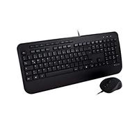V7 CKU300DE - Ensemble clavier et souris - USB - QWERTZ - Allemand - noir