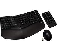 V7 CKW400UK - Ensemble de clavier, souris et pavé numérique - sans fil - 2.4 GHz - R.-U. - noir