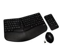 V7 CKW400UK - Ensemble de clavier, souris et pavé numérique - sans fil - 2.4 GHz - R.-U. - noir Noir G