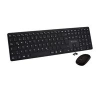 V7 CKW550DEBT Bluetooth Slim Keyboard et Silent Mouse Combo, 2,4 GHZ Dual Mode, QWERTZ, souris 4 boutons avec DPI réglable