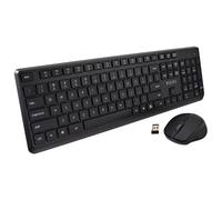 V7 CKW350US - Ensemble clavier et souris - 100% - full size - sans fil - 2.4 GHz - QWERTY - US - noir G