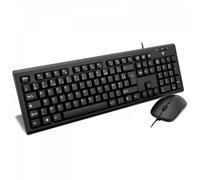 V7 CKU200FR Ensemble Clavier et Souris Filaire USB/PS2 Disposition Français (FR, Avec Fil, USB, PS2-Adaptateur, Media-Hot-Keys), Noir