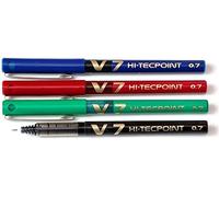 V7 Hi-Techpoint Rollerball Pen - Black, Blue, Red, Green (Pack Of 4)