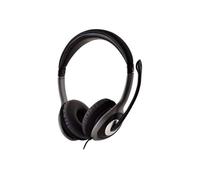 V7 HU521-2EP - Micro-casque - sur-oreille - filaire - USB - noir
