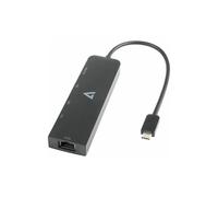 V7 Hub combiné USB/Ethernet V7 V7UCRJ25GHUB-BLK