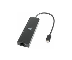 V7 Hub combiné USB/Ethernet V7 V7UCRJ25GHUB-BLK