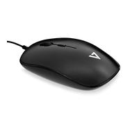V7 MU200-1N Souris Ambidextre, Optique, USB, 1600 DPI, Noir