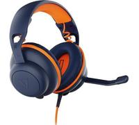 V7 Safe Sound 2 HU590E - Écouteurs - circum-aural - filaire - jack 3,5mm, USB-C - bleu foncé avec accent orange