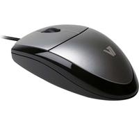 V7 Souris optique LED USB, optique, USB type A, 1000 DPI, noire, argentée