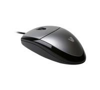 V7 Souris optique LED USB, optique, USB type A, 1000 DPI, noire, argentée