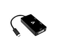 V7 V7UC-VGADVIHDMI-BLK Adaptateur vidéo USB-C (m) vers VGA (f), HDMI (f), DVI (f) pour PC, Mac, projecteur - Noir
