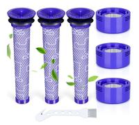 V7 V8 Filtre pour Dyson, KNOWOM 6 Pack Filtres de Rechange pour Aspirateurs Dyson V7 V8 Animal Absolute Motorhead, 3 post-filtres HEPA et 3 pré-filtres, Remplace les Pièces # 965661-01 et 967478-01