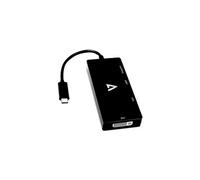 V7UC-DPHDVGADVI-BLK - Adaptateur vidéo - 24 pin USB-C mâle pour HD-15 (VGA), HDMI, DVI, DisplayPort femelle - noir - support 4K