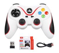 V8 2.4G Contrôleur de jeu sans fil Joystick Gamepad BT Wireless GamePad Double vibration pour Android / / PC / / Switch/Mobile Phone (blanc)