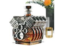 V8 Bouteille de vin, récipient amusant en son genre - Design inspiré du moteur V8, résine de qualité supérieure, carafe et décoration - Idéal pour les espaces de maison, les grottes d'hommes