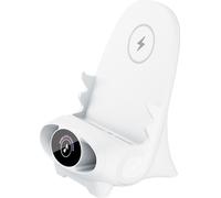 V8 Chargeur rapide sans fil Support Unique Mini Présidence Forme Ergonomique Mobile Phone Desktop Station Blanc