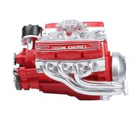 V8 Décoration en résine en forme de moteur avec soupapes en tête pour atelier ou bureau Rouge