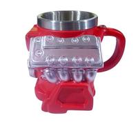 V8 Moteur Mug, 300ML Tasse Café Humoristique Résine Moteur V8, Tasse Café Mécaniciens avec Anses Isolantes, Tasses Thé Créative Inspirée Voitures V 8 Mécanismes, pour Boissons Chaudes Froides