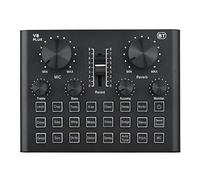 V8 Plus Carte son Live pour Streaming 15 Effets USB Audio Mixer pour Microphone Voice Changer Device