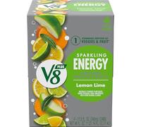 V8 +SPARKLING ENERGY - Boisson énergisante au citron vert, fabriquée avec de vrais jus de légumes et de fruits, canette de 326 g (lot de 4)