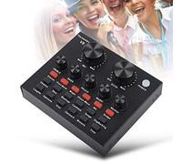 V8 USB Externe Bluetooth Audio Mixer 220V Noir Portable Casque Microphone Contrôleur Live Sound Controller Karaoké DJ PC