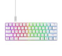 V900 Clavier de jeu mécanique 61 touches avec rétroéclairage couleur et commutateurs remplaçables à chaud Petit clavier