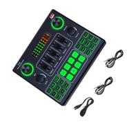 V9SJ Carte son en direct Changeur de voix avec 12 scènes et effets électroniques Mixeur auditif 2 microphones pour le chant Logiciel compatible PC mobile