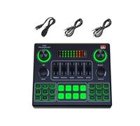 V9SJ Carte son en direct Changeur de voix avec 12 scènes et effets électroniques Mixeur auditif 2 microphones pour chanter