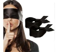 va-2 Pcs Satin Blindfold Eye Mask Sleep Mask Soft Satin Eye Cover Silk Sleeping Mask Valentine Gift 160cm / 63 (2 Pc Black)