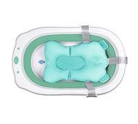 VA-Cerulean Baignoire pliable avec coussin amovible, vert, peu encombrant, résistante aux intempéries, baignoire de voyage pliable pour bébé, nouveau-né, enfants de 0 à 8 ans