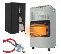 VA-Cerulean Chauffage au gaz en céramique, 3 niveaux de chauffage, brûleur en céramique, avec tuyau à gaz, chauffage d'hiver, appareil de chauffage d'intérieur pour la maison, la chambre à coucher, le