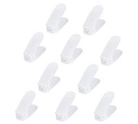 VA-Cerulean Lot de 10 étagères à chaussures réglables en polypropylène à double couche, antidérapantes, 3 hauteurs, peu encombrantes (blanc, 10 pièces)