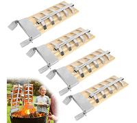 VA-Cerulean Planche à saumon flambée avec support en acier inoxydable, 4 planches de cèdre pour griller, 5 niveaux, réglables, pour brasero