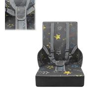 VA-Cerulean Rehausseur de chaise enfant pour table - Portable - Coussin de chaise pour bébé - Siège rapide - Ceinture de sécurité réglable - Siège booster pour table à manger - Gris