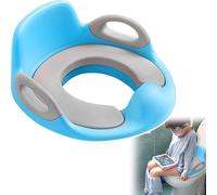 VA-Cerulean Siège de toilettes Siège de toilettes pour enfants Sièges de formation au pot Antidérapant PU Rembourré Coussin avec poignée et protection contre les éclaboussures, Bleu