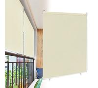 VA-Cerulean Store extérieur vertical, brise-vue, protection solaire, résistant aux intempéries, Store occultant pour fenêtre et porte (180 x 240 cm, beige)