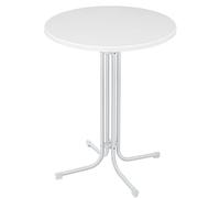 VA-Cerulean Table mange-debout ronde pliante Blanc Hauteur 110 cm Diamètre 80 cm Table basse Table basse Table de bistrot Table de fête résistante aux intempéries pour jardin, balcon, terrasse