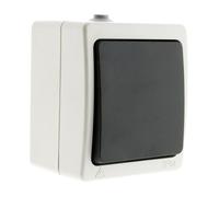 Zenitech - Va-et-vient 10A IP54 - Interrupteur Étanche pour Usage Extérieur - Raccordement Rapide par Borne Automatique - Idéal pour Jardin et Terrasse - Noir