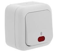 Va-et-Vient Étanche à Voyant Blanc - Interrupteur Mural Lumineux - Commande Éclairage 2 Points - Intérieur/Extérieur Protégé - 230V - IP54 - Interrupteur maison et garage