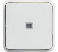 Va-et-vient étanche cubyko associable à voyant lumineux bleu - blanc - wna002b- hager blanc G